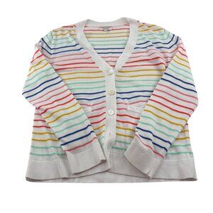 Andrée By Unit Striped Button-Front Cardigan Sweater rainbow Small Oversized